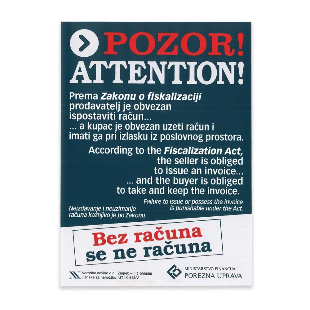  Naljepnica „Bez računa se ne računa": morate li kupiti novu u 2026.? Naljepnica Bez računa se ne računa: treba li nova u 2026.?