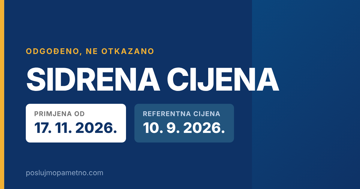 Sidrena cijena odgođena do 17. studenoga 2026.